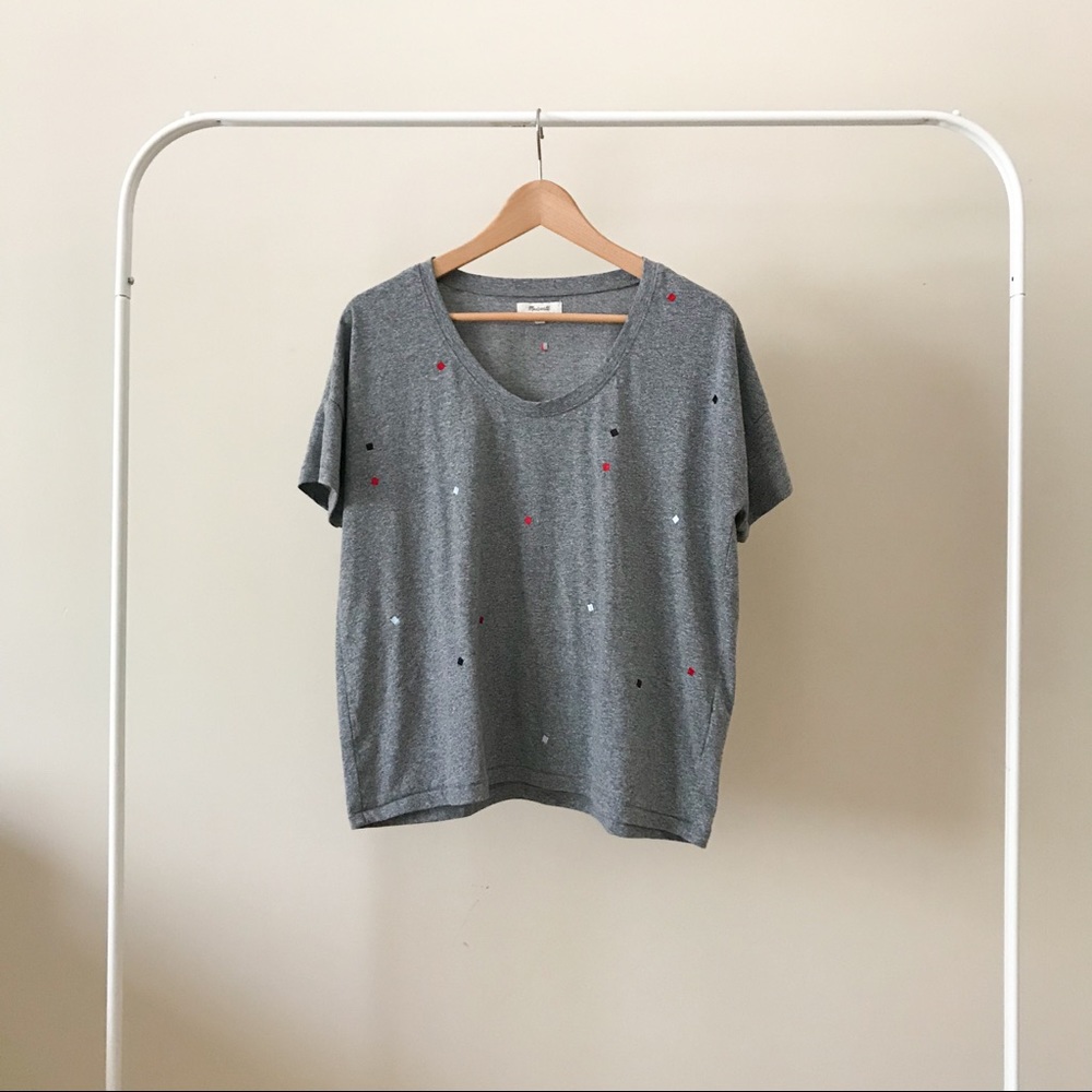 | Madewell | Embroidered U-Neck Tee | Size S |